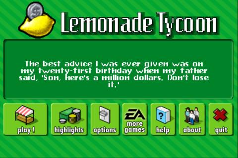 Lemonade Tycoon Homescreen
